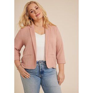 Maurices Womens XXL Light Pink Textured Blazer Jacket Casual Wear Stylish NWT